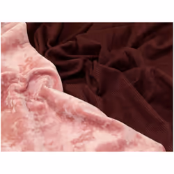 Minerva Fur Back Rib Stretch Knit Fabric Maroon - per metre