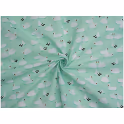 Minerva Printed Polycotton Fabric - per metre - Mint Green