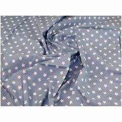 Minerva 100% Cotton Poplin Fabric - per metre - Ice Blue & White