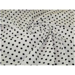 Minerva 100% Cotton Poplin Fabric - per metre - White & Black