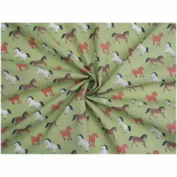 Minerva Printed Polycotton Fabric - per metre - Green