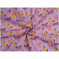 Minerva Printed Polycotton Fabric - per metre - Lilac