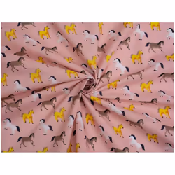Minerva Printed Polycotton Fabric - per metre - Pink