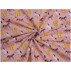 Minerva Printed Polycotton Fabric - per metre - Pink
