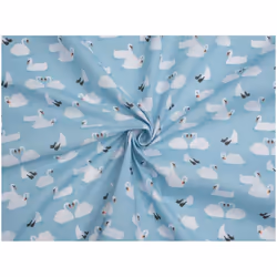 Minerva Printed Polycotton Fabric - per metre - Blue