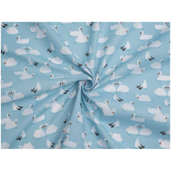 Minerva Printed Polycotton Fabric - per metre - Blue