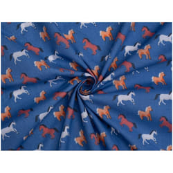 Minerva Printed Polycotton Fabric - per metre - Blue