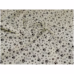 Minerva Printed Polycotton Fabric Cream - per metre