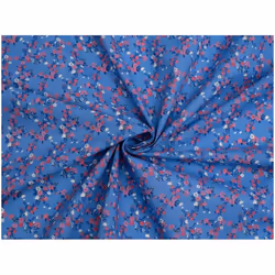 Minerva Printed Polycotton Fabric - per metre - Blue