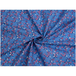Minerva Printed Polycotton Fabric - per metre - Blue