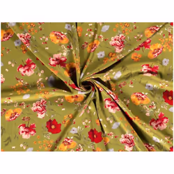 Minerva Viscose Crepe Fabric Green - per metre