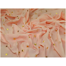 Minerva Foil Cotton Double Gauze Fabric Pink & Gold - per metre