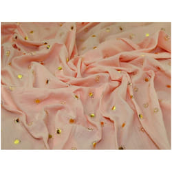 Minerva Foil Cotton Double Gauze Fabric Pink & Gold - per metre