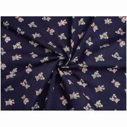 Minerva Printed Polycotton Fabric - per metre - Navy