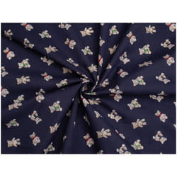 Minerva Printed Polycotton Fabric - per metre - Navy