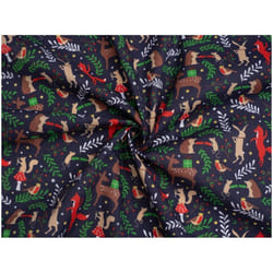 Minerva Printed Polycotton Fabric - per metre - Navy