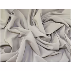 Minerva Juliet Smooth Peachskin Crepe Fabric - per metre - Silver