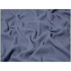Minerva Cotton Waffle Textured Stretch Knit - per metre - Smoke Blue