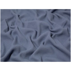 Minerva Cotton Waffle Textured Stretch Knit - per metre - Smoke Blue