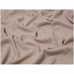 Minerva Cotton Waffle Textured Stretch Knit - per metre - Ecru