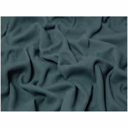 Minerva Cotton Waffle Textured Stretch Knit - per metre - Soft Forest Green