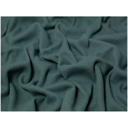 Minerva Cotton Waffle Textured Stretch Knit - per metre - Soft Forest Green