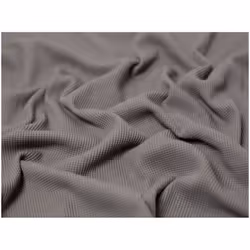 Minerva Cotton Waffle Textured Stretch Knit - per metre - Fossil Grey