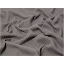 Minerva Cotton Waffle Textured Stretch Knit - per metre - Fossil Grey