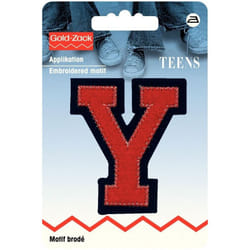 Prym Alphabet Letter Patch Motif  Red & Navy Blue - Letter Y - each