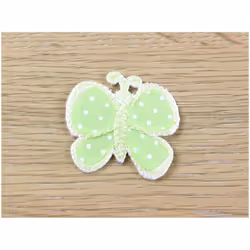 Spotty Butterfly Patch Motif  Light Green - each