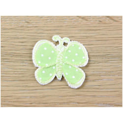 Spotty Butterfly Patch Motif  Light Green - each