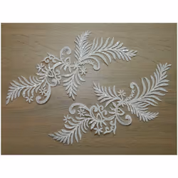 Sequin Lace Appliques  Ivory  - per pack of 2