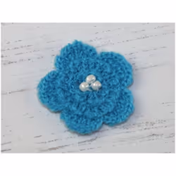 Beaded Flower Patch Motif  Turquoise - each