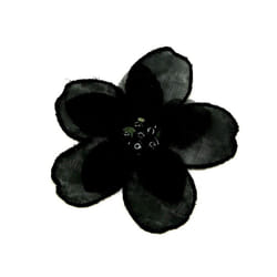 Patch Motif Organza Flower  Black - each
