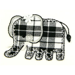 Elephant Patch Motif  Black/White - each