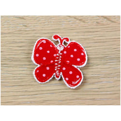 Spotty Butterfly Patch Motif  Red - each
