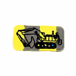 Patch Motif Truck  Yellow & Grey - each