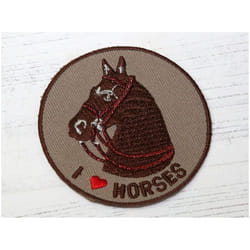 Patch Motif I Love Horses  Brown - each