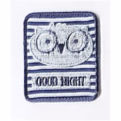 Good Night Owl Patch Motif  Blue - each
