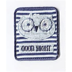 Good Night Owl Patch Motif  Blue - each