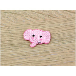 Elephant Head Patch Motif  Pink - each