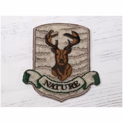 Patch Motif Stag Badge  Beige - each