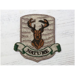 Patch Motif Stag Badge  Beige - each