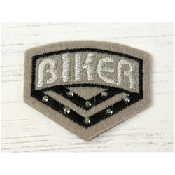 Patch Motif Biker Badge  Grey - each