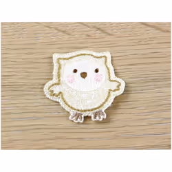 Baby Owl Patch Motif  Cream - each