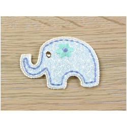 Elephant Patch Motif  Blue - each