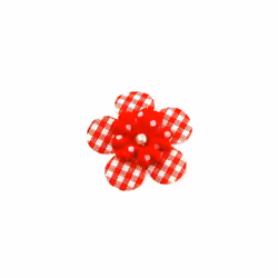 Patch Motif Flower  Red - each