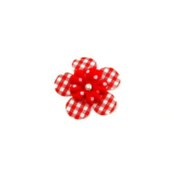 Patch Motif Flower  Red - each