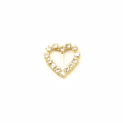 Diamante Heart Buckle Gold - each