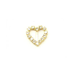 Diamante Heart Buckle  Gold - each
